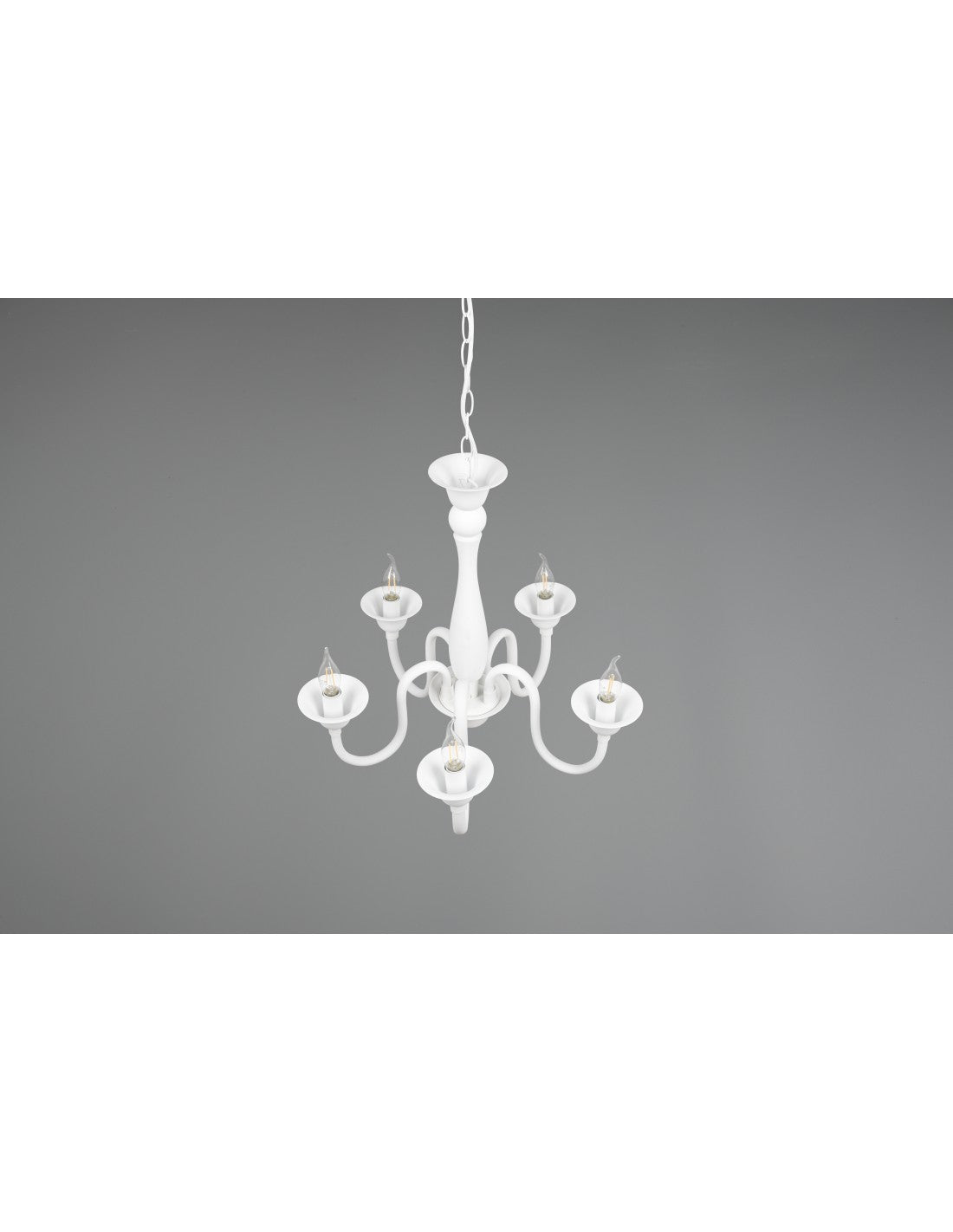 Lustre Blanc 5 Lumières Avec Chaîne Elsa Trio Lighting
