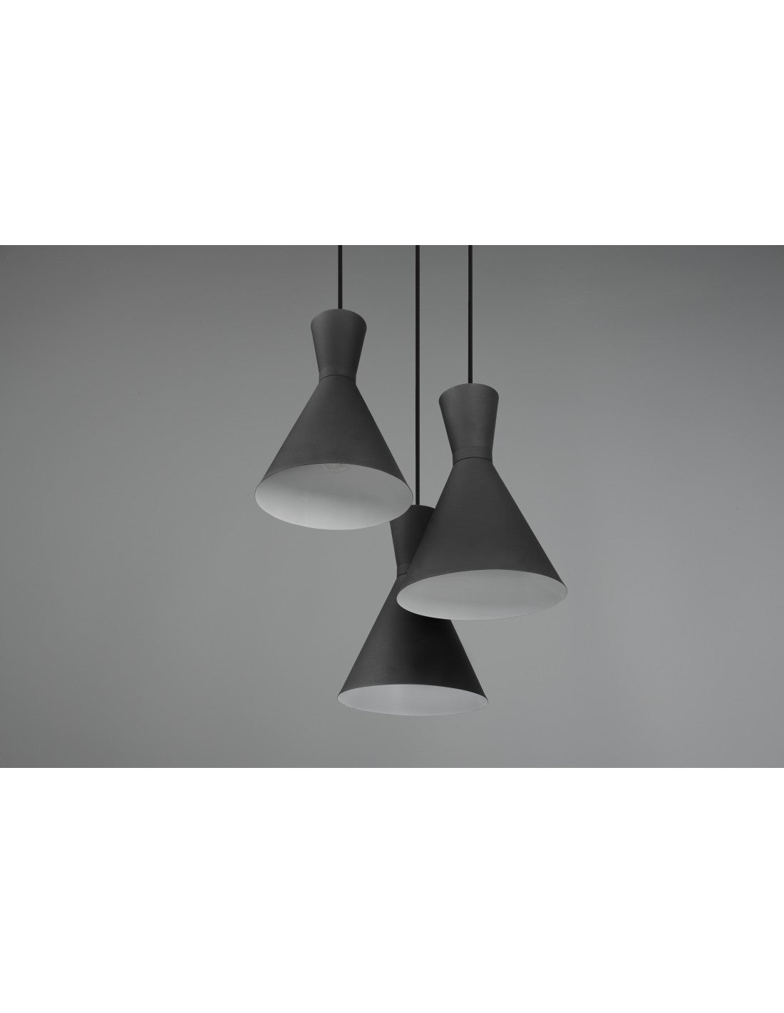 Lustre Enzo Rond 3xE27 Noir Mat Trio Lighting