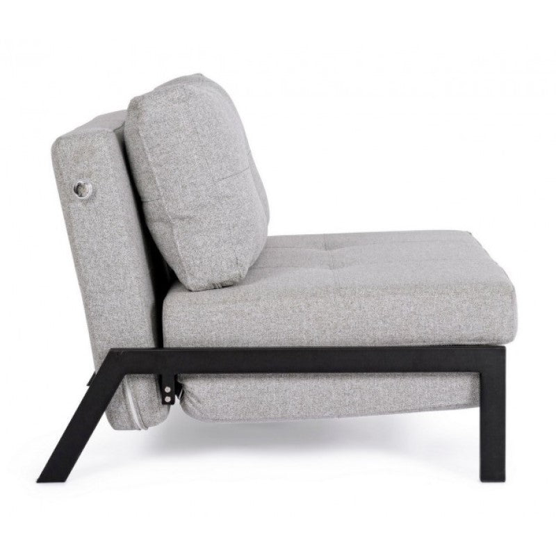 Canapé convertible 1 place gain de place en tissu HAYDEN Beige 95x96x h79 cm