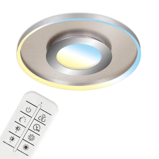 Plafonnier LED CCT, Ø 49,5 cm, 25 W, 3000 LM, Chrome Nickel