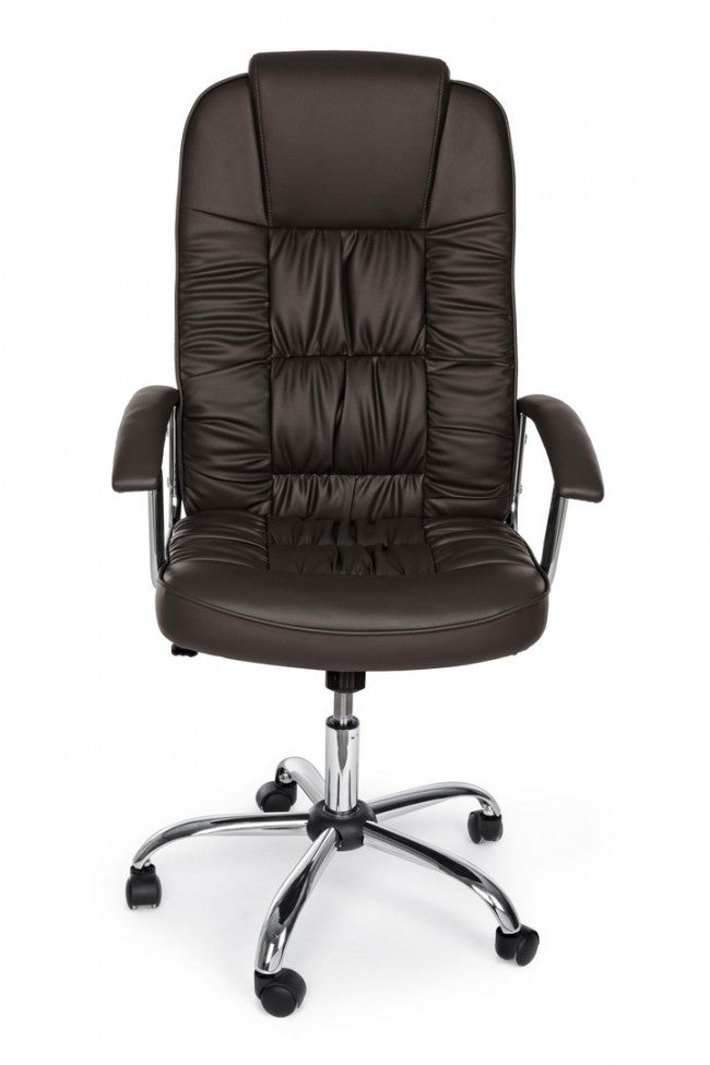 Fauteuil de bureau en éco-cuir noir Dehli