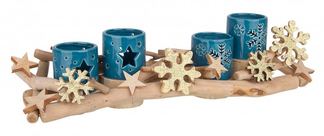 2x Bougeoir 4P Bleu Idyllique C