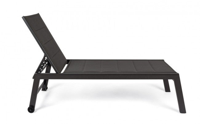 Bain de soleil haut en aluminium avec roulettes Hilde anthracite 32h cm