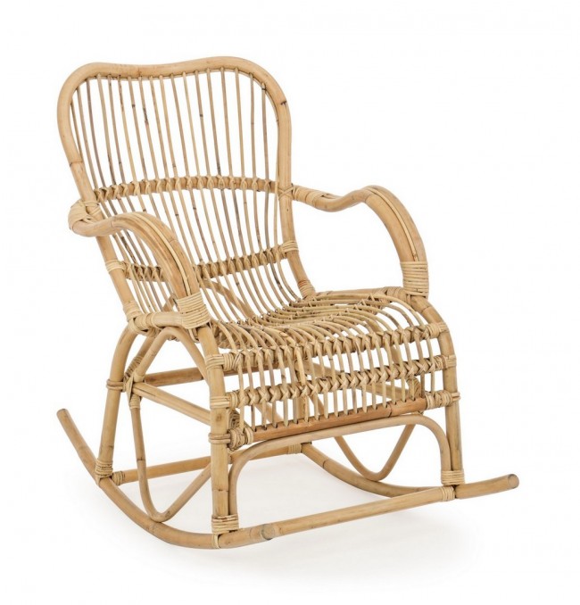 Fauteuil à bascule en rotin naturel CASIMIRA 66x82x h88 cm