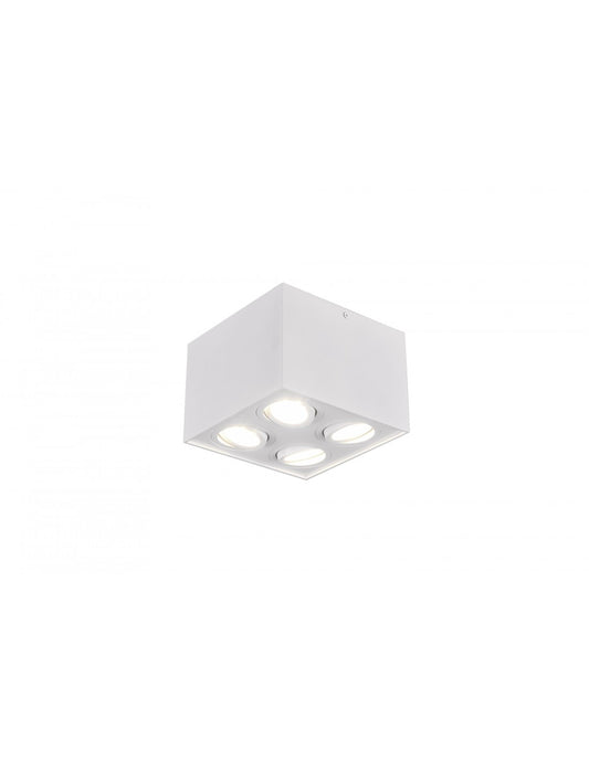 Plafonnier Biscuit Blanc 4 Spots GU10 Orientables Trio Lighting