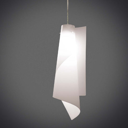 Lustre à suspension en Polilux VELA Blanc diamètre 19 x h49 cm
