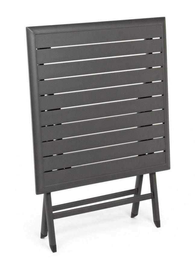 Table d'extérieur pliante en aluminium anthracite ELIN 70x70x h71 cm