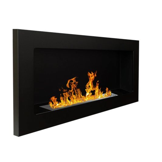Cheminée bioéthanol murale ou encastrable Lucca Nero L 90 x P 12 x H 40