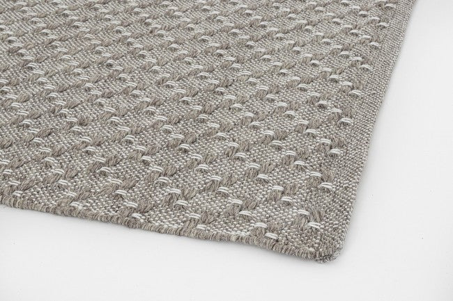 Tapis d'extérieur gris en fibre synthétique fait main 230x350