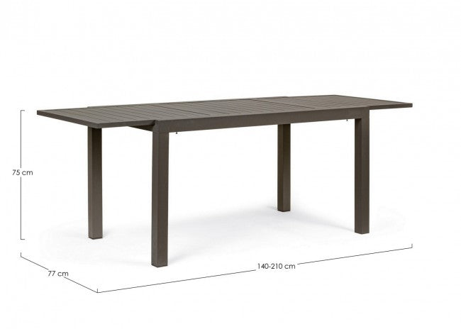 Table d'extérieur extensible en aluminium Caffè HILDE YK14 140-210x77x h75 cm