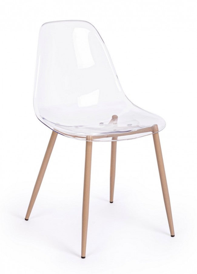 4x chaise Mandy transparente