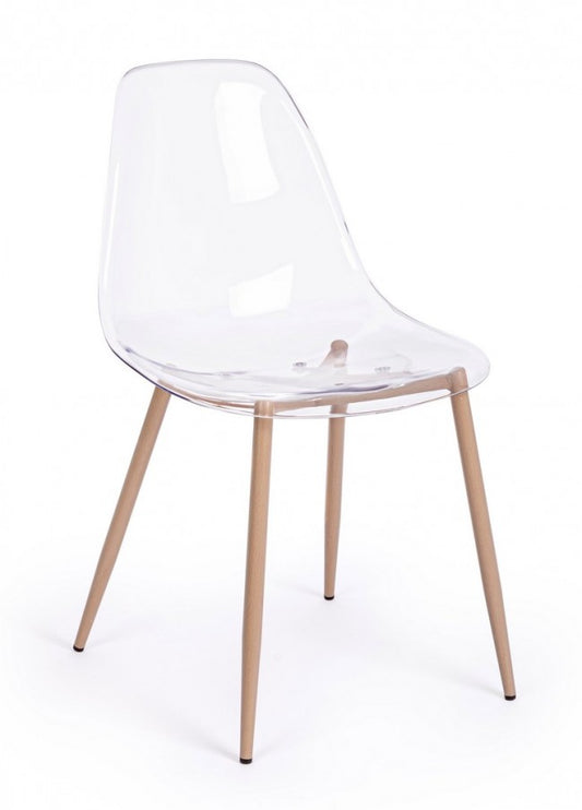 4x chaise Mandy transparente