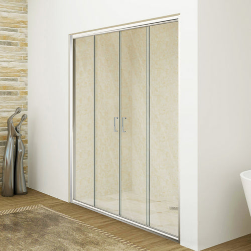 Niche de douche coulissante avec 4 portes vitrées 156-160 cm / Ouverture 68 cm
