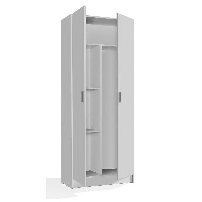 Armoire polyvalente avec porte-balai 2 portes