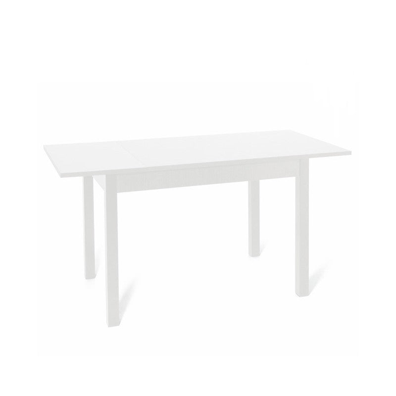 Table à manger extensible entièrement en bois mélaminé 90x160-200 cm blanc