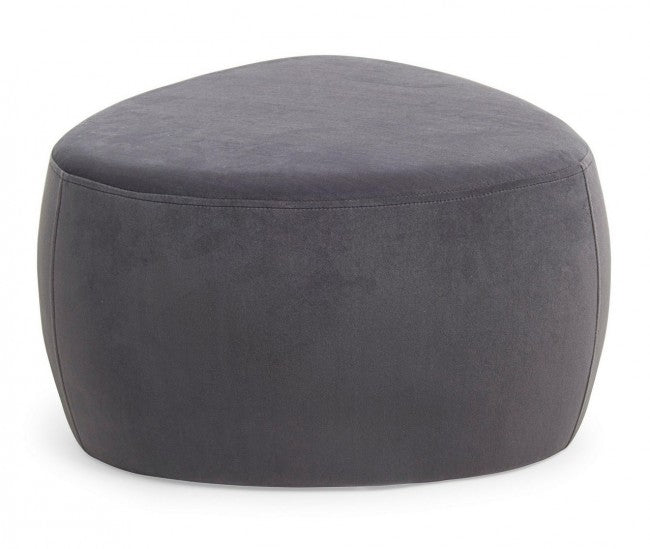 Pouf Stone effet velours gris foncé