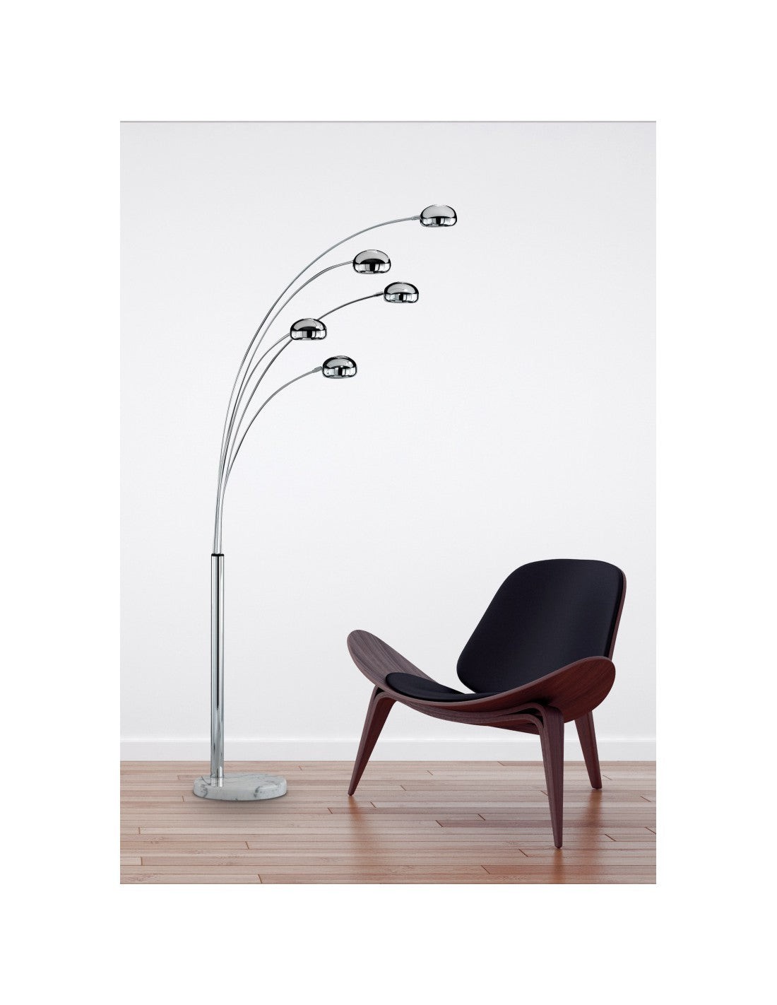 Lampadaire 5xE14 Five Fingers Chrome H205 cm Trio Lighting