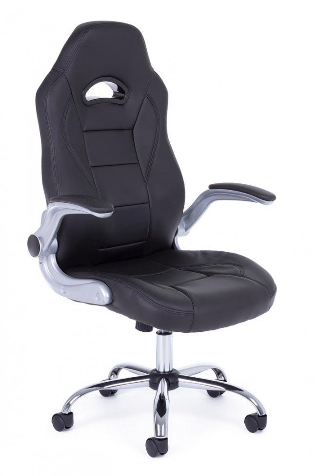 Fauteuil de bureau recouvert de cuir Boneville Noir