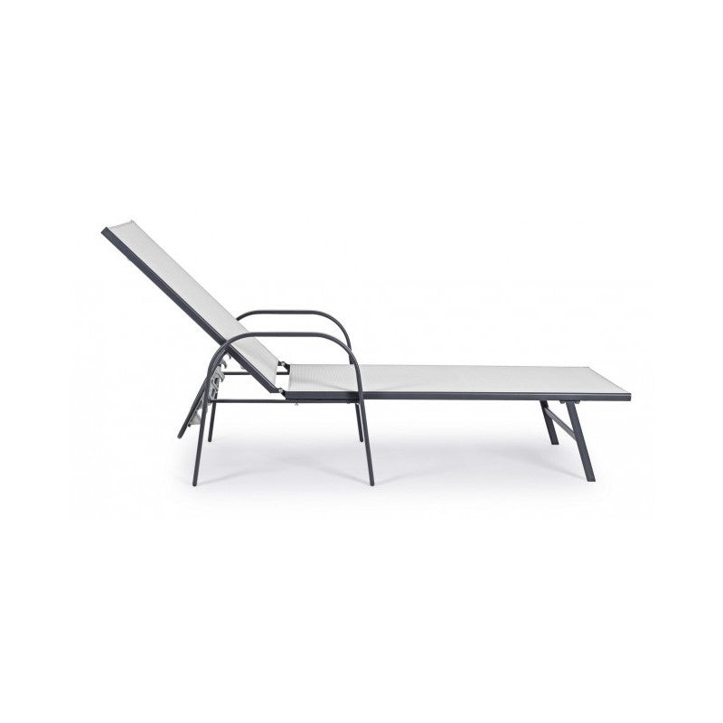 Transat Arent en acier et avec accoudoirs anthracite 69h cm