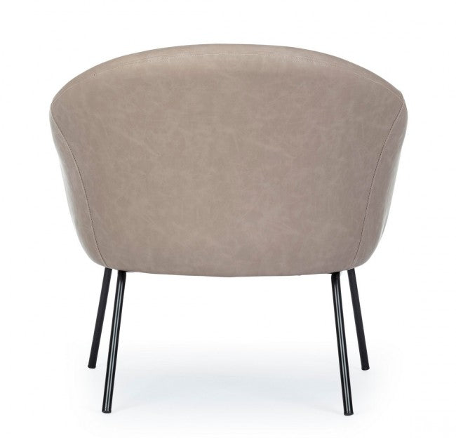 Fauteuil gris tourterelle en velours style design
