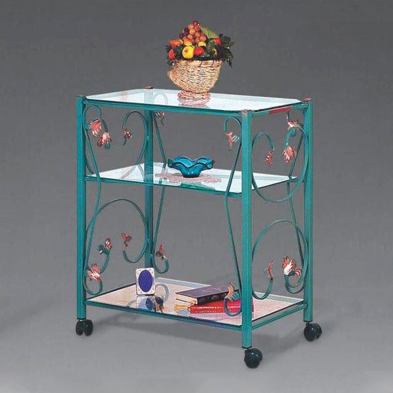 Chariot TV en fer vert 70x45xh.80 cm Italie