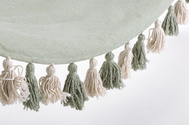 4x Hamac à Pompons Vert Sauge 100X200
