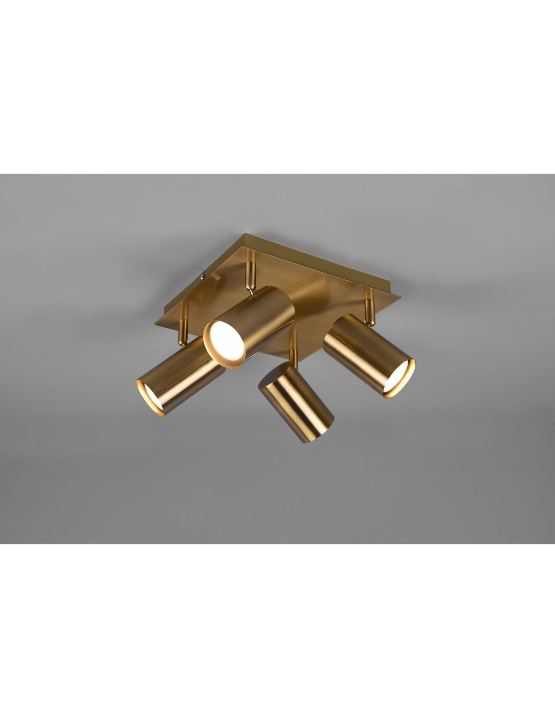 Spot Marley 4 Spots GU10 Laiton Vieilli 24x24 cm Trio Lighting