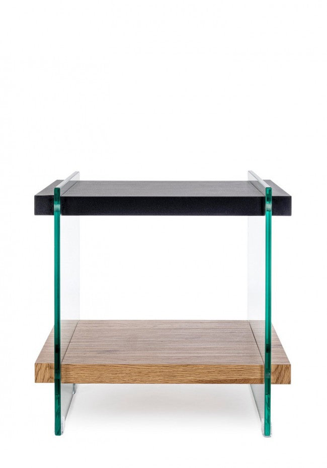 Table basse en bois 2P Line noir 50X50