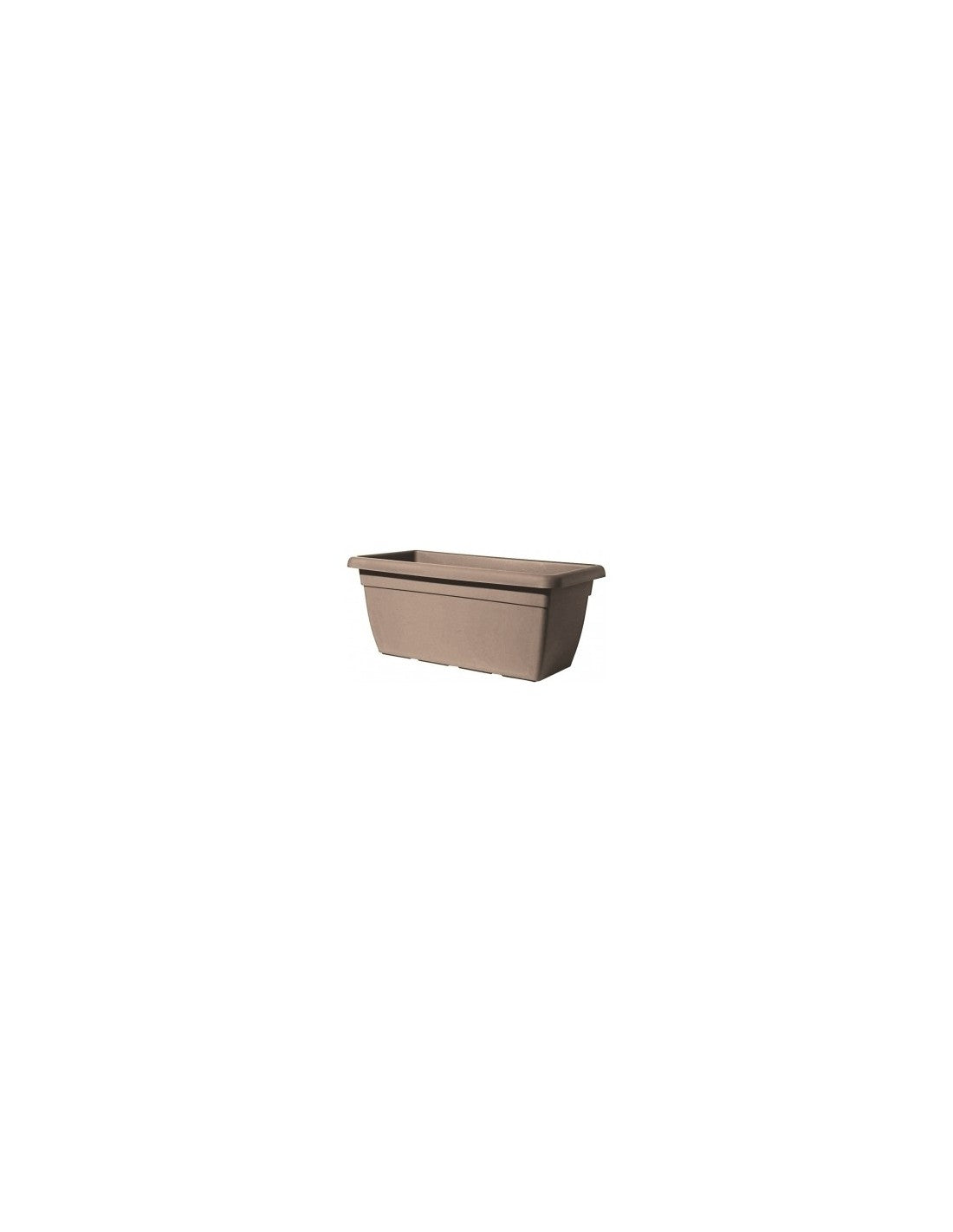 Jardinière avec soucoupe rectangulaire gris tourterelle
