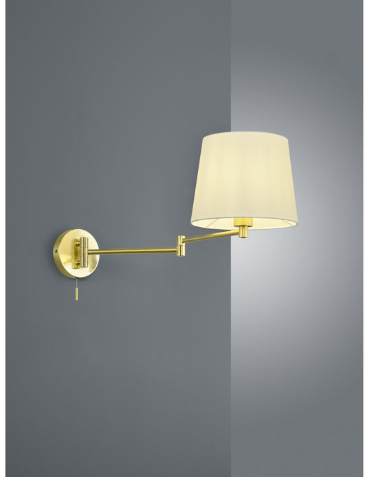 Applique Bras Flexible Abat-jour Laiton Blanc Lyon Trio Lighting