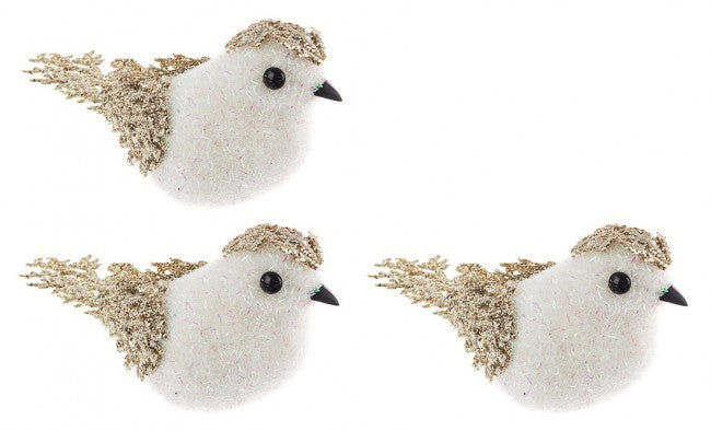 4x Set3 Clips de conte de fées oiseaux blancs