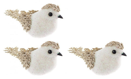 4x Set3 Clips de conte de fées oiseaux blancs