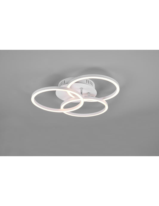 Plafonnier 3 Cercles Ajustables LED Variateur Cercle Blanc Trio Lighting