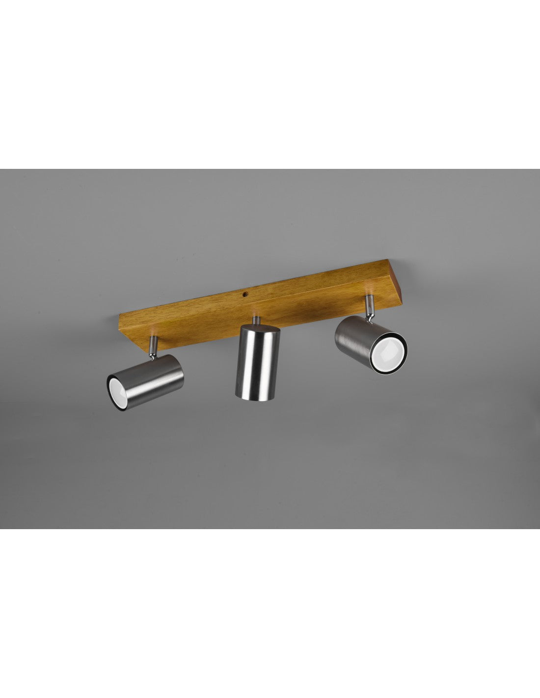 Spot Marley 3 Spots GU10 Nickel Et Bois L44 cm Trio Lighting