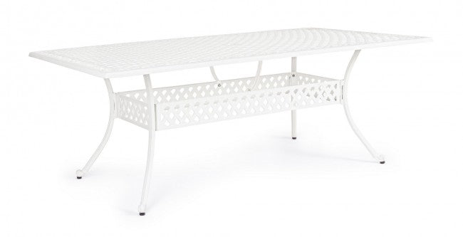 Table d'extérieur rectangulaire blanche Ivrea 107x213 cm
