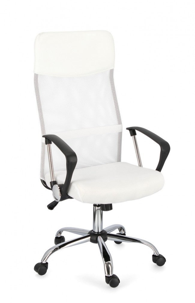 Fauteuil de bureau Dakar en éco-cuir blanc