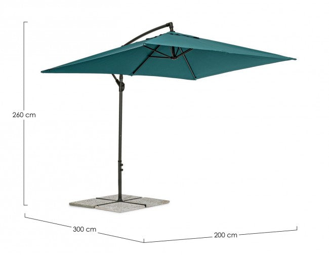 Parapluie à bras Texas 2x3 cm anthracite-paon