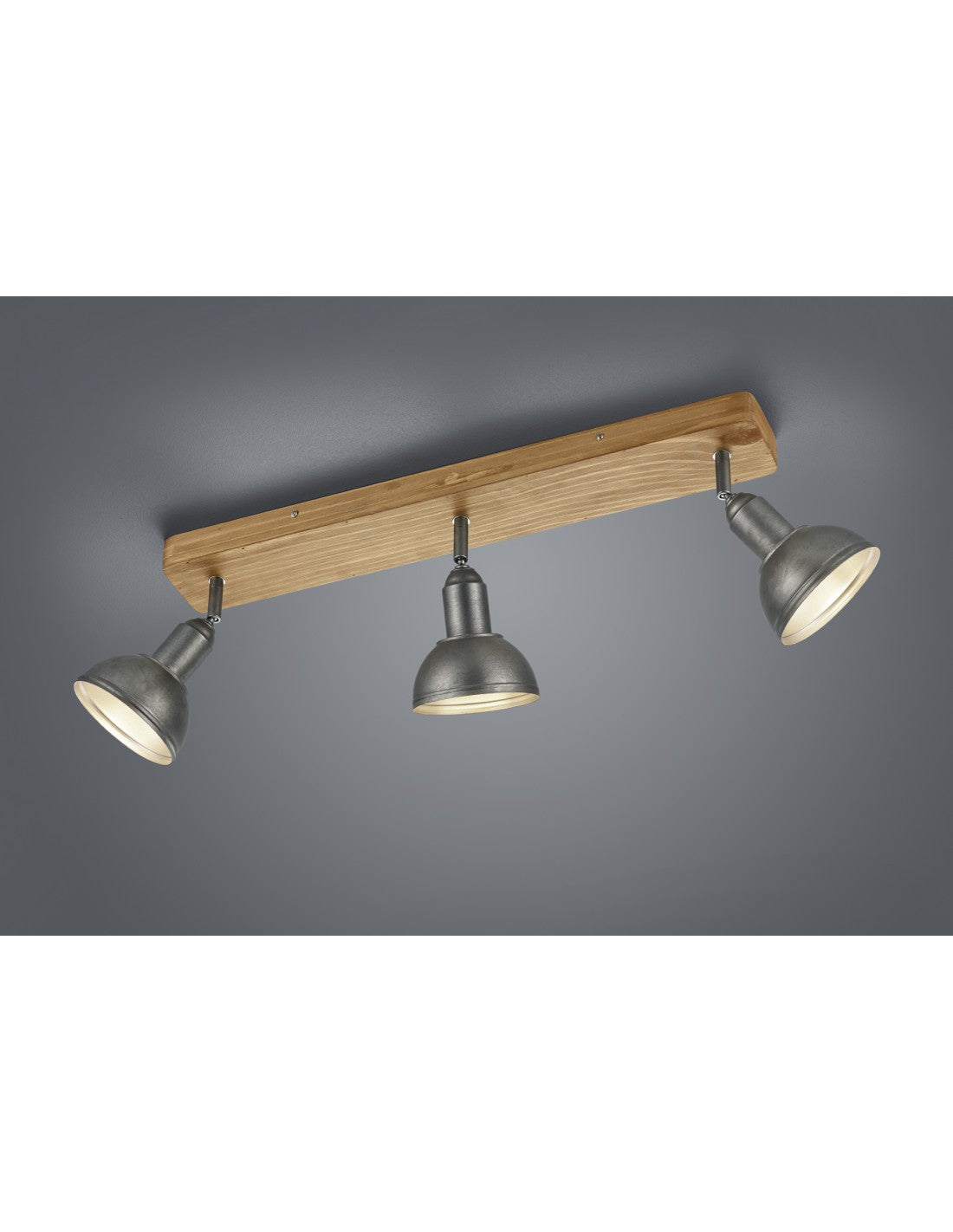 Spot industriel Barra 3 Spots Delhi Nickel L58 cm 3xE14 Trio Lighting