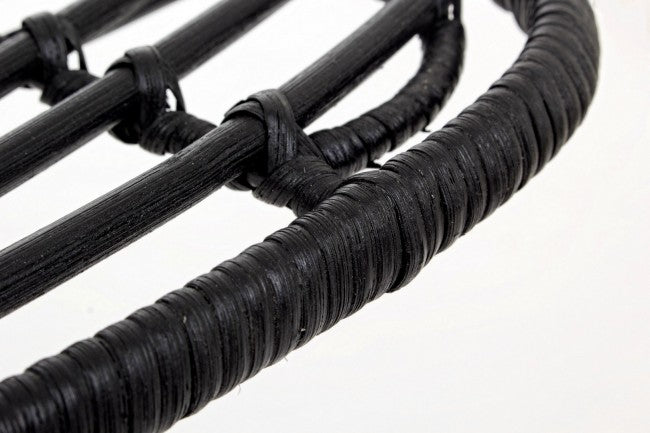 2x Chaise tressée en rotin noir Lorena