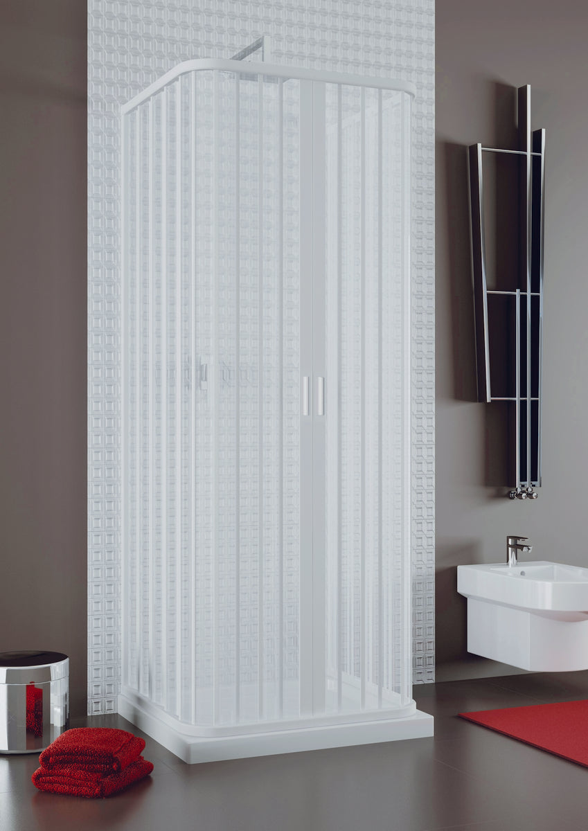 Paroi de douche 3L à soufflet réductible ouverture centrale Lux