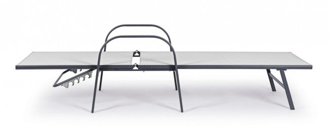 Transat Arent en acier et avec accoudoirs anthracite 69h cm