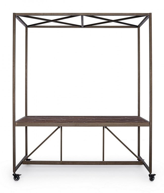 Table de présentation industrielle avec toit 180x220h cm