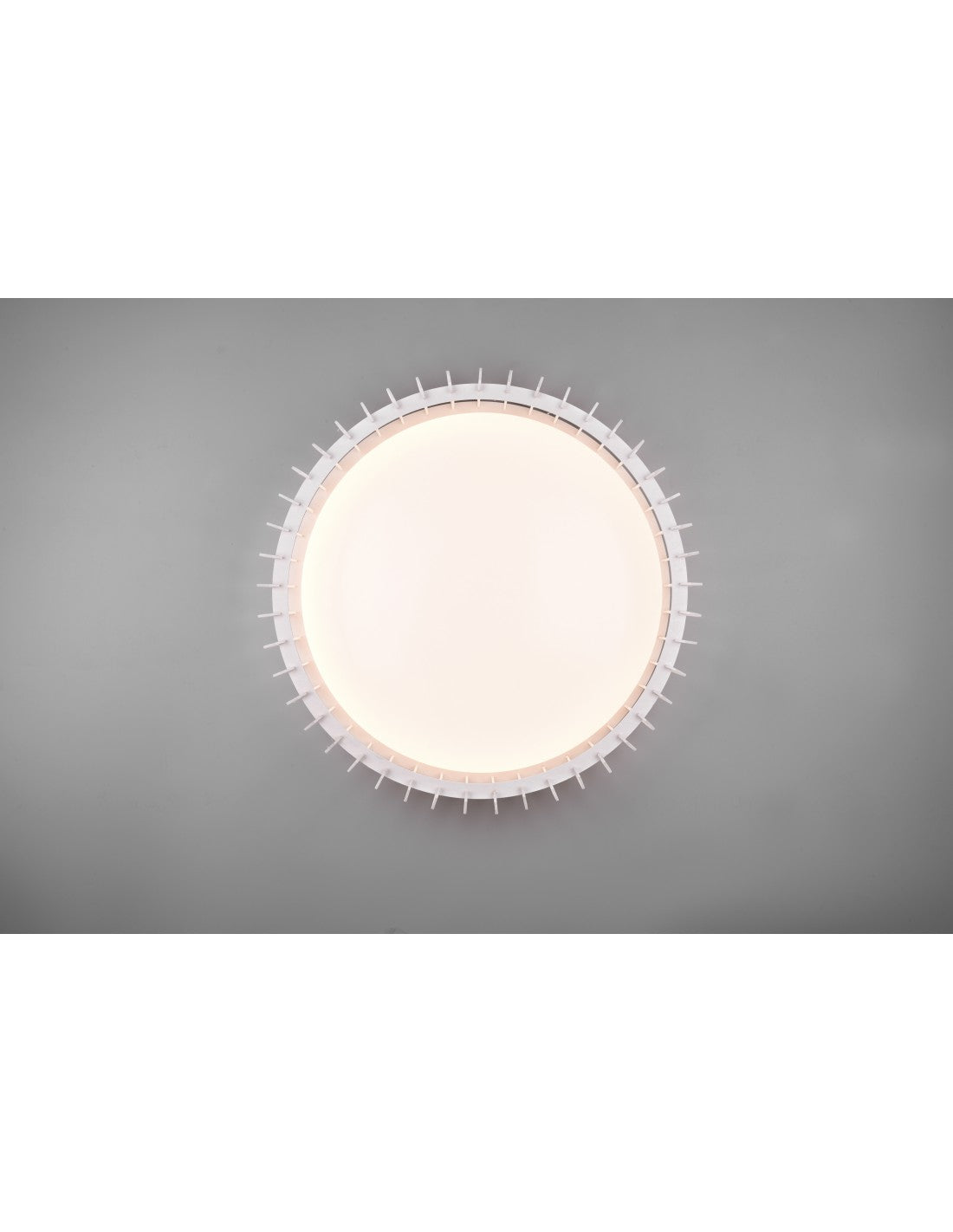 Plafonnier rond en bois blanc LED 38w variateur Monte Trio Lighting