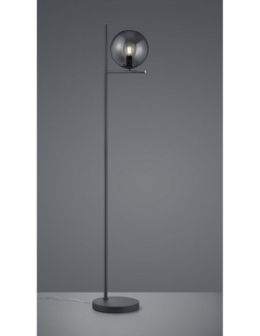 Lampadaire Sfera Anthracite Verre Fumé H150 cm Pure Trio Lighting