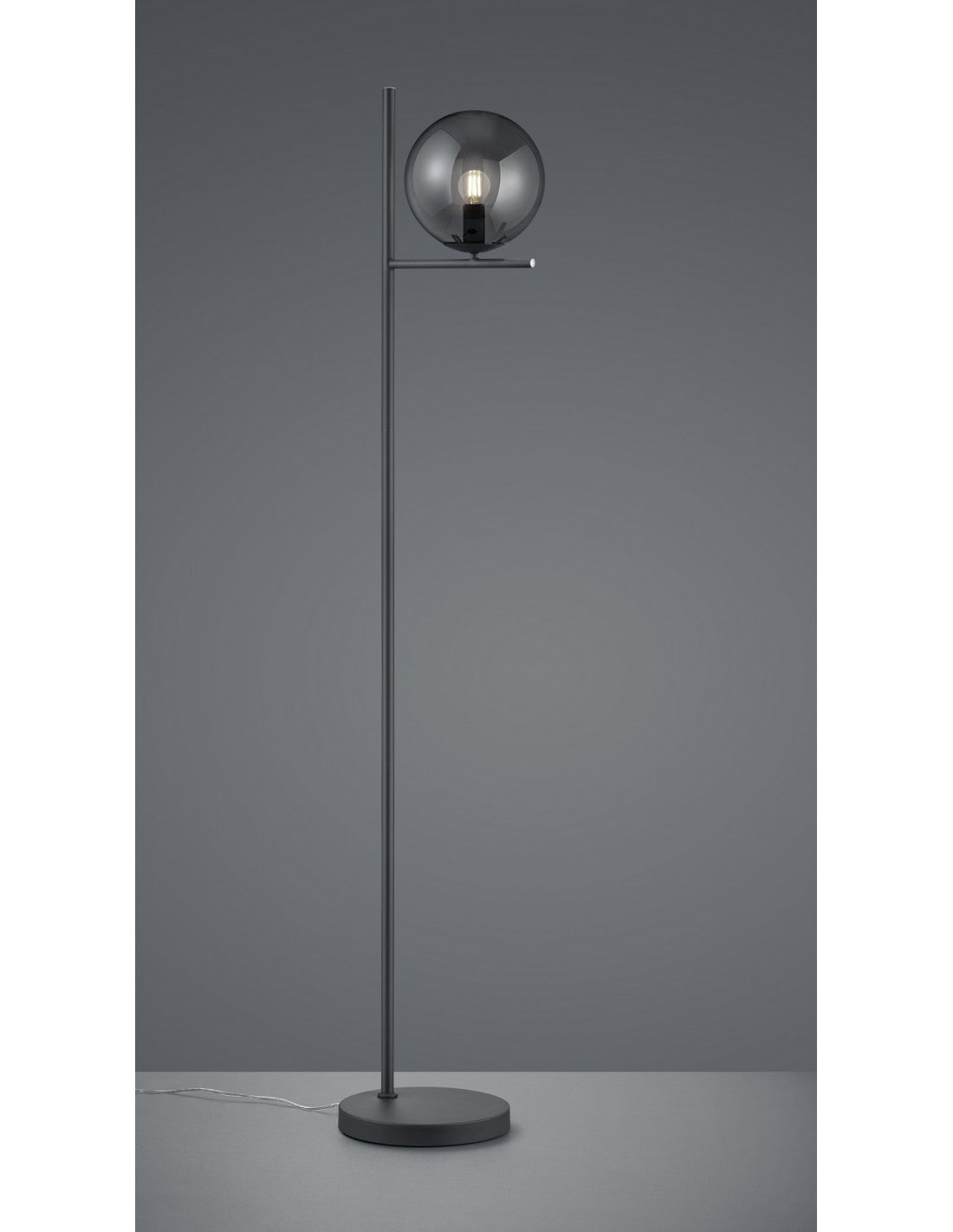 Lampadaire Sfera Anthracite Verre Fumé H150 cm Pure Trio Lighting