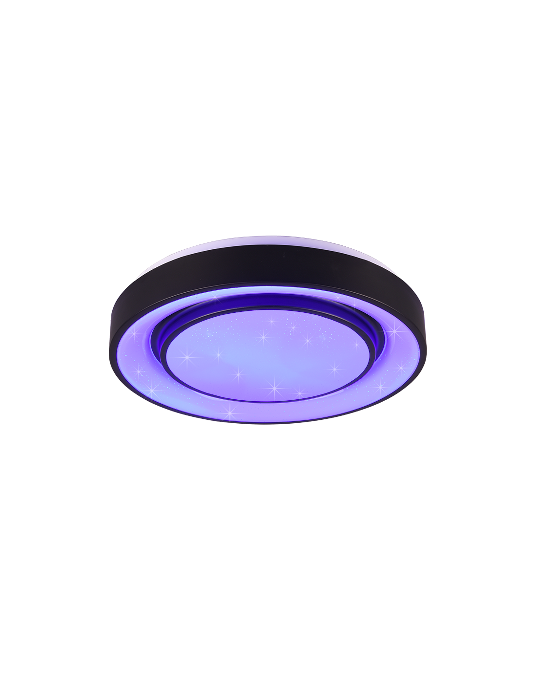 Plafonnier Led Moderne Variateur RGB Mona Noir Ø38 cm Trio Lighting