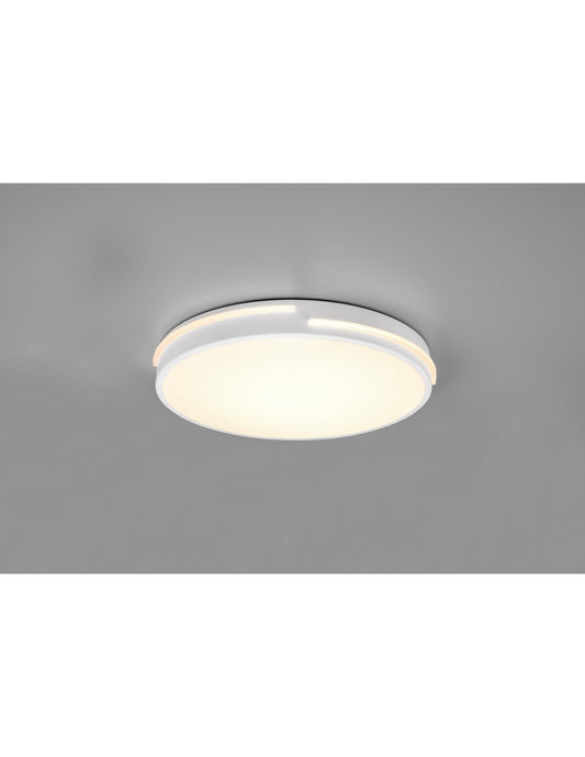 Plafonnier Tacoma Blanc Moderne Variateur Led 24w Ø40 cm Trio Lighting