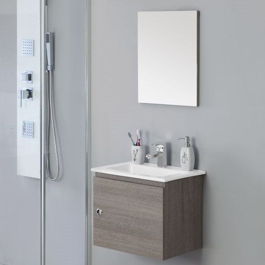 Composition de salle de bain suspendue une porte en Chêne Foncé 50x36x h42 cm
