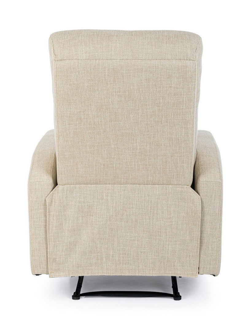Fauteuil inclinable manuellement en tissu Iris beige