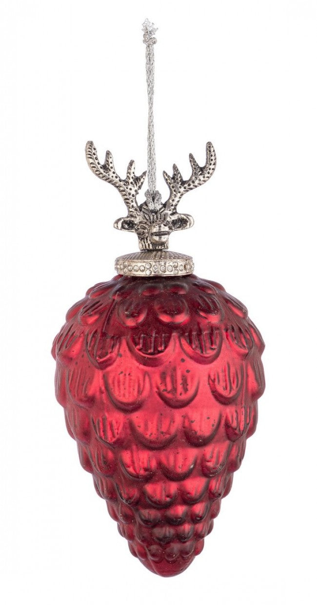 4x Suspension Vt Decorum Pomme De Pin Rouge Op